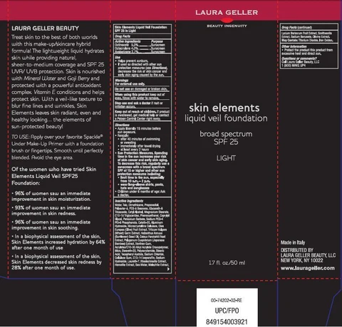skin elements liquid veil foundation broad spectrum SPF 25LIGHT 포장