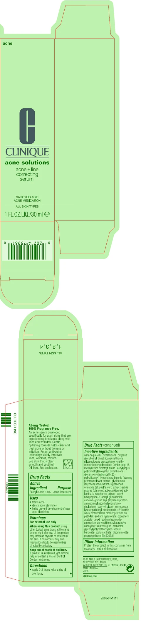 ACNE AND LINE CORRECTING SERUM 포장