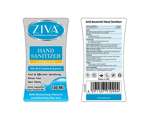 ZIVA HAND SANITIZER 포장