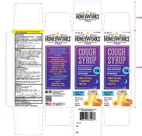 HoneyWorks Plus Adult Nighttime Cough Syrup 포장