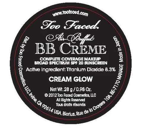 Too Faced BB Creme Complete Coverage Make-UpSPF-20 CREAM GLOW packaging