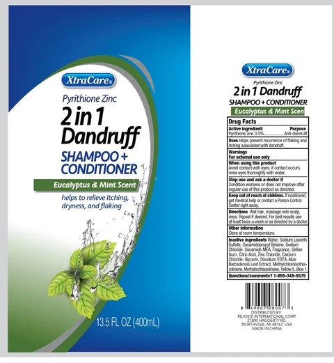13.5oz 2 In 1 Dandruff Hair Cleanse and Conditioner - Eucalyptus and Mint 포장