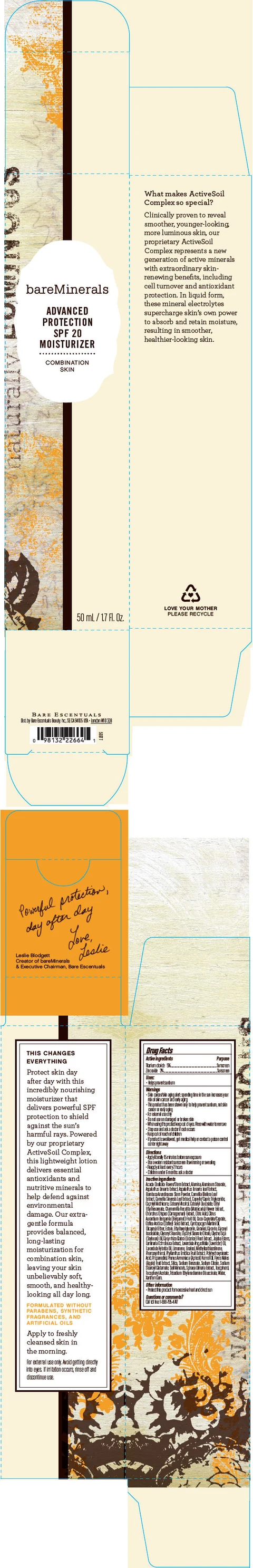 bareMinerals Advanced Protection SPF 20 Moisturizer Combination Skin packaging