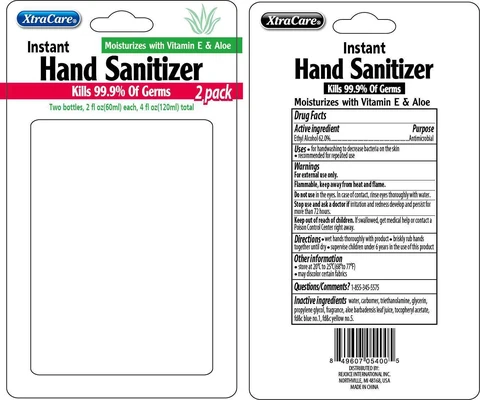 XtraCare Instant Hand Sanitizer packaging