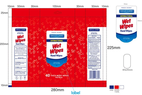 Daily Care Antibacterial Wet Hand 포장