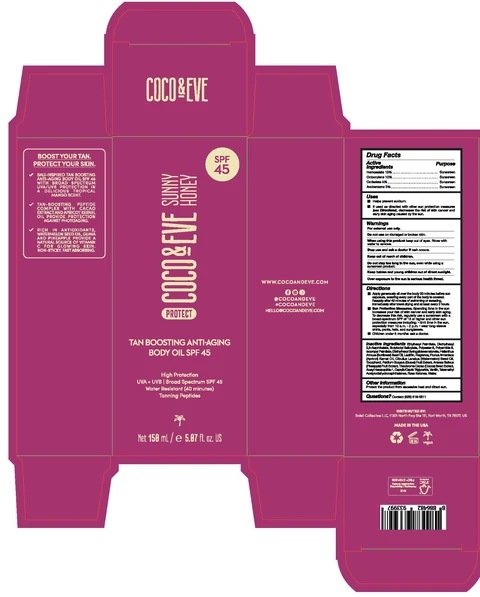 COCO AND EVE SUNNY HONEY PROTECTTAN BOOSTING ANTI-AGING SPF 45 packaging