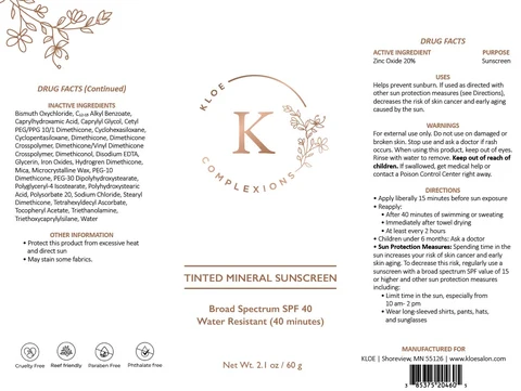 Tinted Mineral Sunscreen packaging