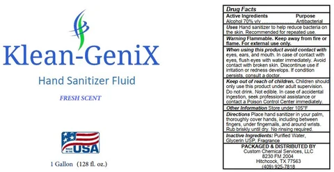 Klean GeniX Hand Sanitizer Fluid Fresh 포장
