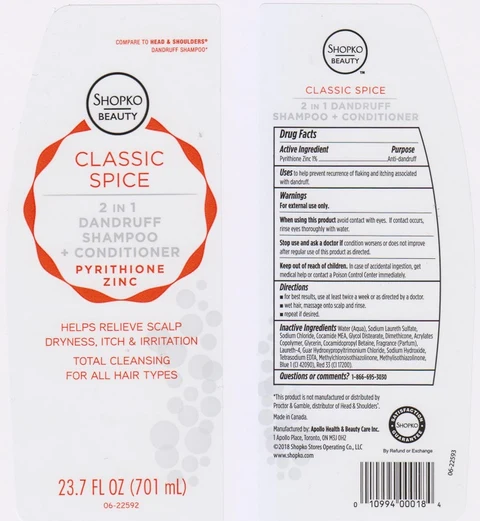 Shopko Beauty Classic Spice 2 in 1 Dandruff 포장
