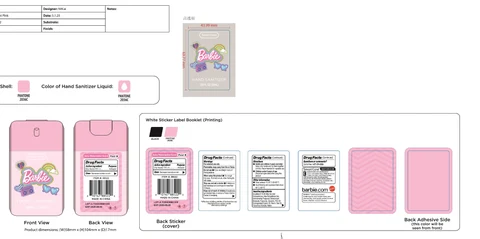 Smart Care Hand Sanitizer - Barbie Light Pink 포장