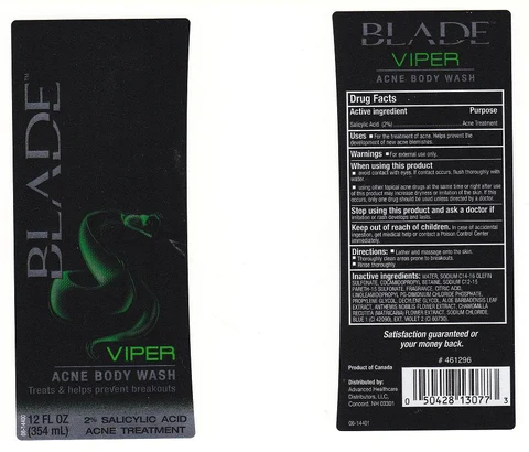 VIPER ACNE BODY WASH 포장