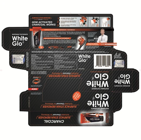 White-Glo whiting tooth packaging