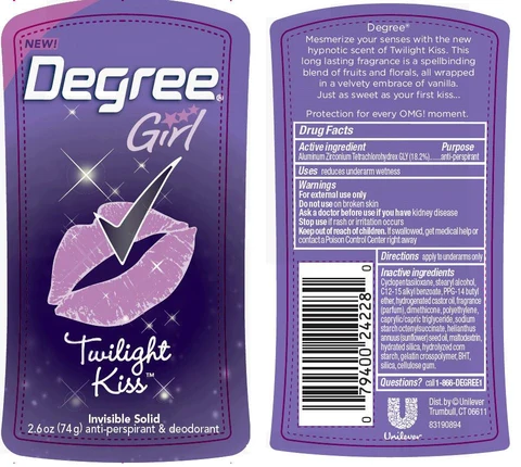 DegreeGirl Twilight Kiss Antiperspirant and Deodorant 포장