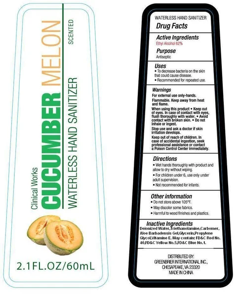 Clinical Works Cucumber Melon Waterless Hand Sanitizer 포장
