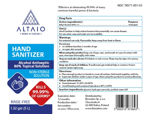 ALTAIO Hand Sanitizer 5000 mL