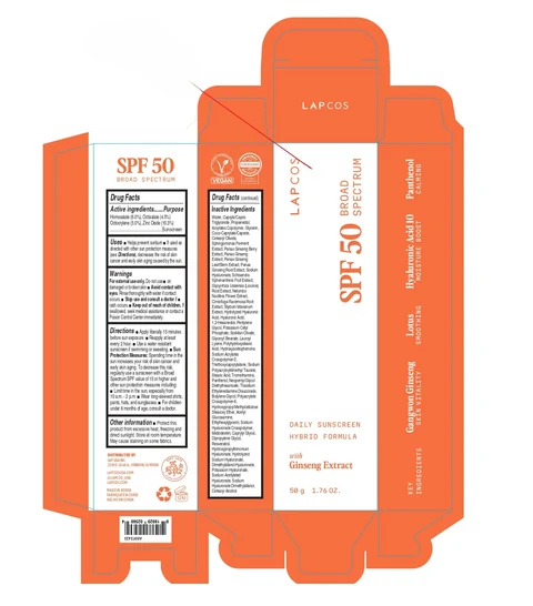 LAPCOS DAILY SUNSCREEN SPF 50 packaging