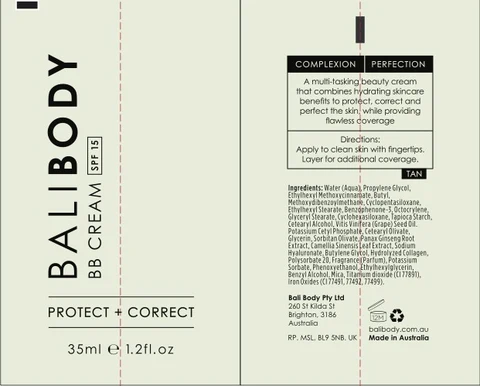 Bali Body BB Cream SPF 15 포장