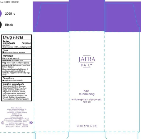 hair minimizing antiperspirant deodorant roll-onJafra Daily packaging