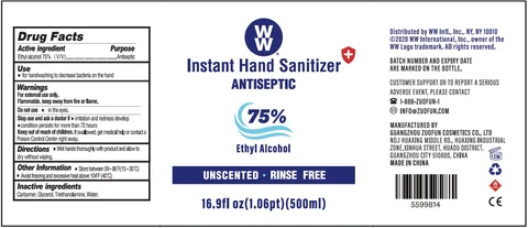 WW Instant Hand Sanitizer packaging