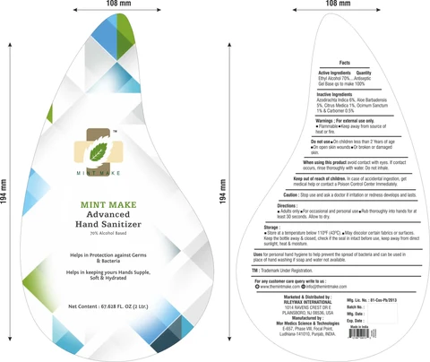Hand Sanitizer packaging