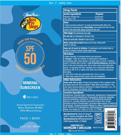 Bass Pro Shops Bass P Sunscreen Broad Spectrum SPF 50 포장