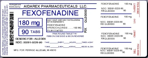 fexofenadine hydrochloride packaging
