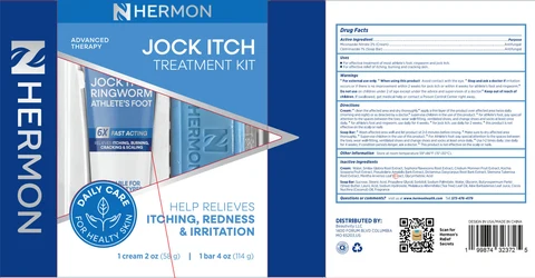 Hermon Jock Itch Antifungal Treatment Kit Antifungal Cream and .Soap. for Jock Itch 포장