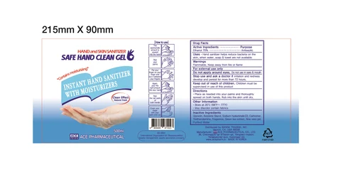 SAFE HAND CLEAN gel 포장