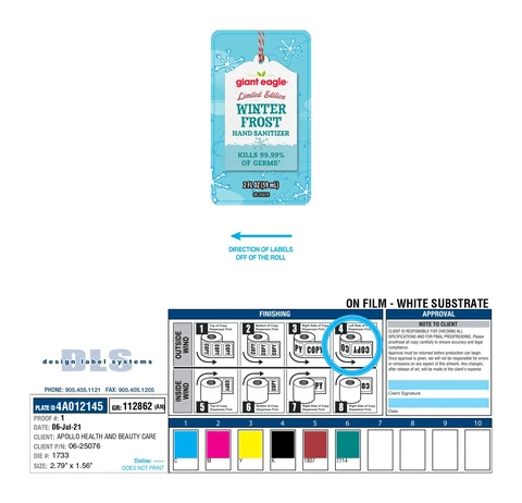 Winter Frost Hand Sanitizer packaging