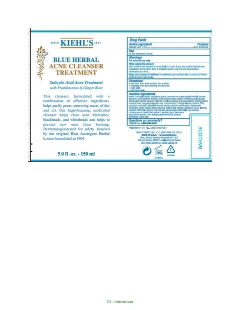 Kiehls Since 1851 Blue Herbal Acne Cleanser Treatment with Frankincense and Ginger Root 포장