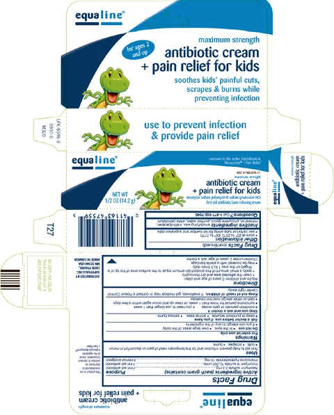 equaline antibiotic plus pain relief for kids packaging