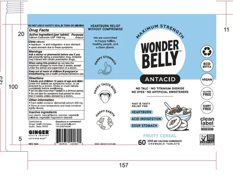 Wonderbelly Maximum Strength Antacid packaging