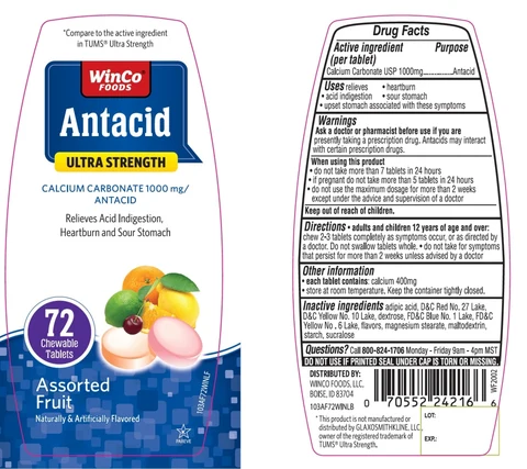 WinCo FOODS AntacidUltra Strength packaging