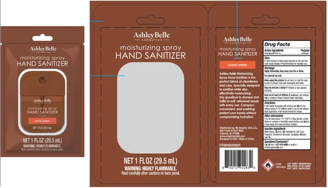 Ashley Belle Moisturizing Hand Sanitizer Sunset Amber 포장