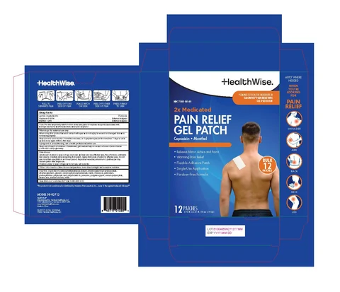 HealthWise Pain Relief Gel Patch packaging