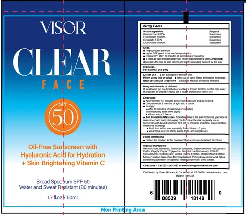 Visor Clear Face Oil-Free Sunscreen SPF 50 포장