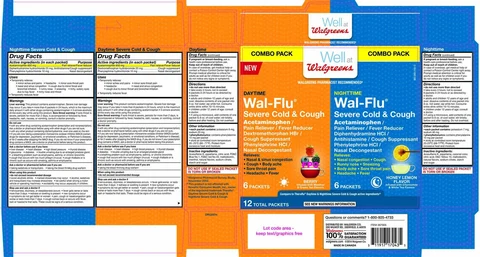 Walgreens Daytime Nighttime Wal-Flu Severe Cold and Cough Kit packaging