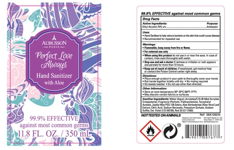Aubusson Perfect Love Always Hand Sanitizer 포장