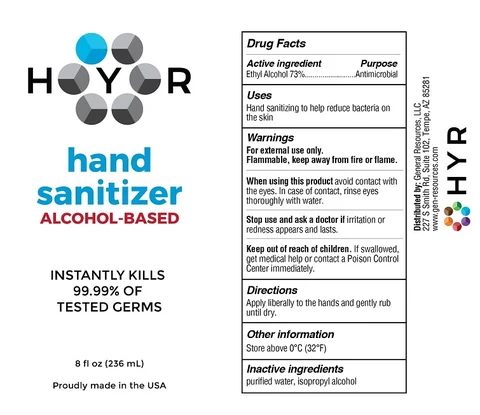 HYR Hand Sanitizer packaging