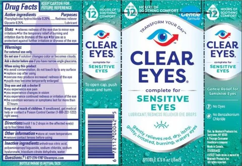 Clear Eyes Sensitive 포장