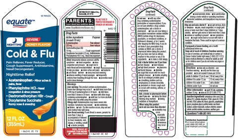 equate nighttime cold and flu packaging