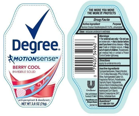 DegreeMotion Sense Berry Cool Antiperspirant and Deodorant 포장