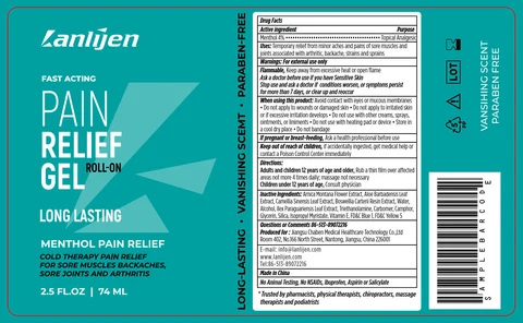 Lanlijen Menthol Pain Relief packaging