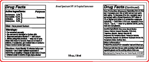 Broad Spectrum SPF 30 Tropical Sunscreen packaging