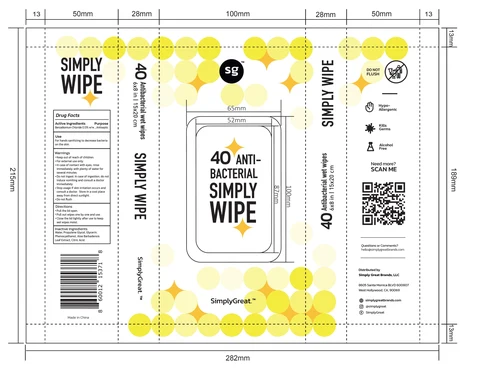 SimplyGreat Antibacterial wet wipes 포장