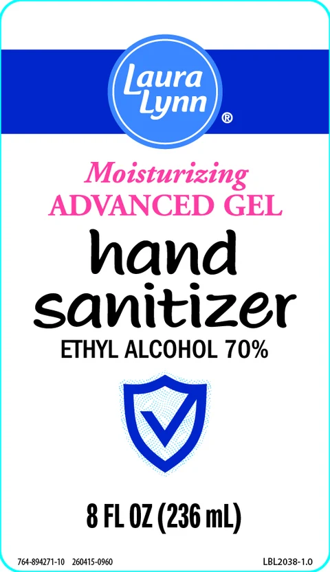 Laura Lynn Moisturizing Advanced Gel Hand Sanitizer packaging