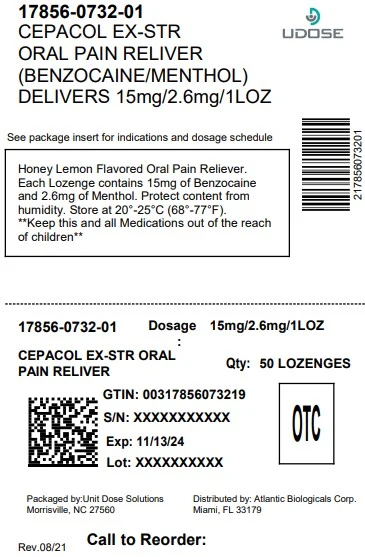 Cepacol Extra Strength Sore Throat honey lemon 포장