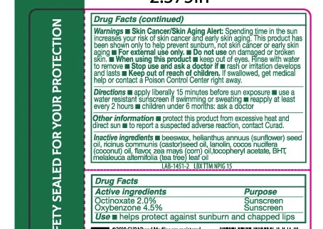 Tea Tree Lip Balm, SPF 15 packaging