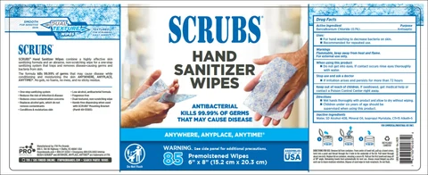 SCRUBS Hand Sanitizer Wipes 포장