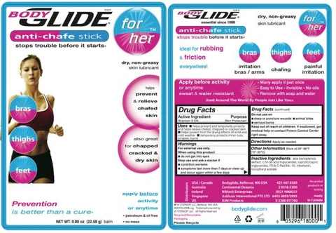 Bodyglide For Her 포장